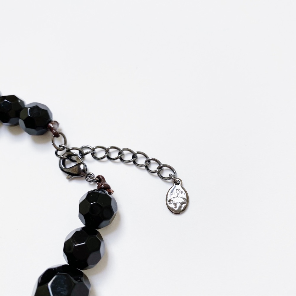 Chunky Faceted Bead Statement Necklace Black - Picture 3 of 6